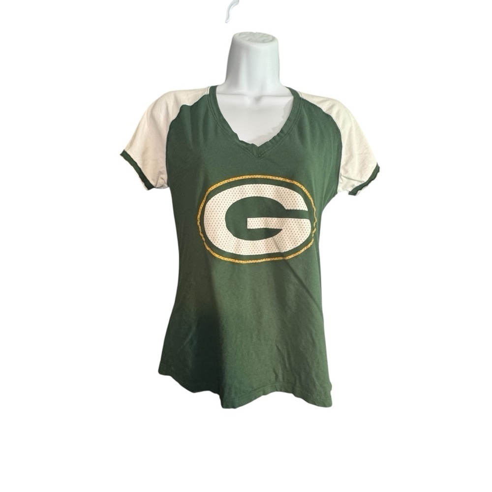 Green Bay Packers Eddie Lacy #27 Women’s V-Neck Jersey Shirt Majestic Medium NFL
